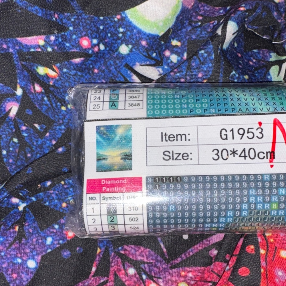 Amazon Abstract Diamond Painting Kit - Blue and Pink